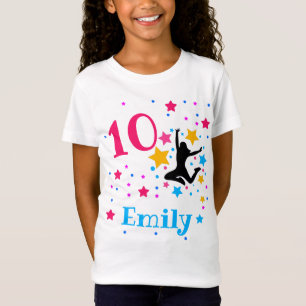 Bounce Jump Trampoline Birthday Girl Party T-Shirt