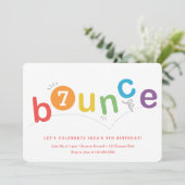 Bounce kids age birthday party invitation (Standing Front)