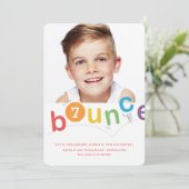 Bounce kids colorful birthday party invitation (Standing Front)