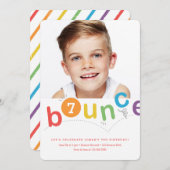 Bounce kids colorful birthday party invitation (Front/Back)