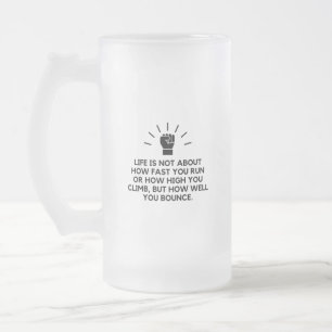 Bounce life frosted glass beer mug
