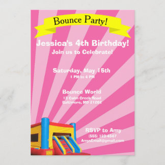 Bounce Party Birthday Invitation