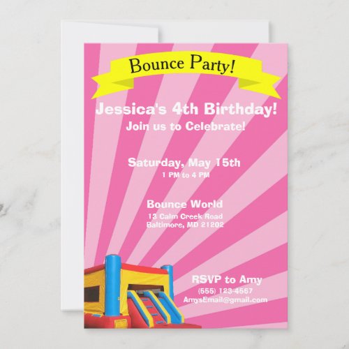 Bounce Party Birthday Invitation
