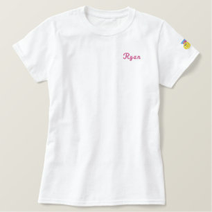 Bouncee_smiling tennis ball character_personalized embroidered shirt