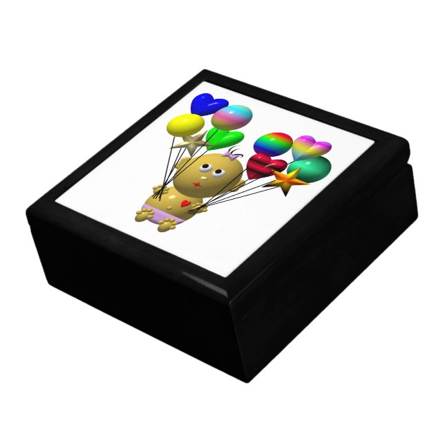 Bouncing baby girl with 10 balloons gift box (Side)