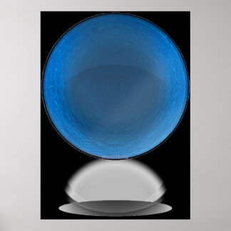 Bouncing Blue Lines Ball Poster