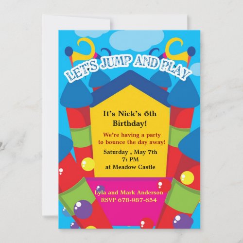 Bouncing castle birthday invitation