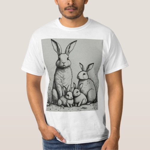 Bouncing Family Love The Rabbits T_Shirt