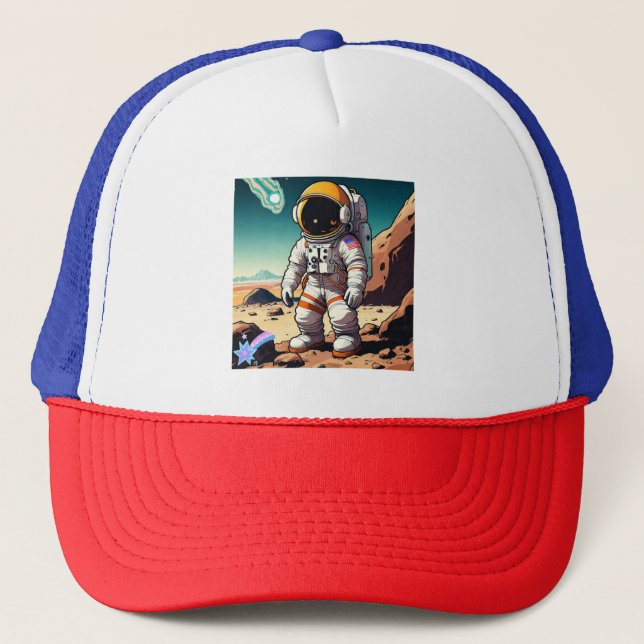 "Bouncing on New Worlds" Trucker Hat (Front)