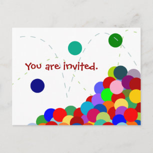 Bouncing Party Invitation Postcard