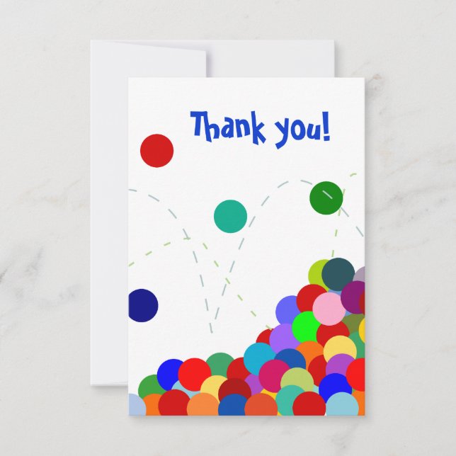Bouncing Party Thank You Note Flat Card (Front)
