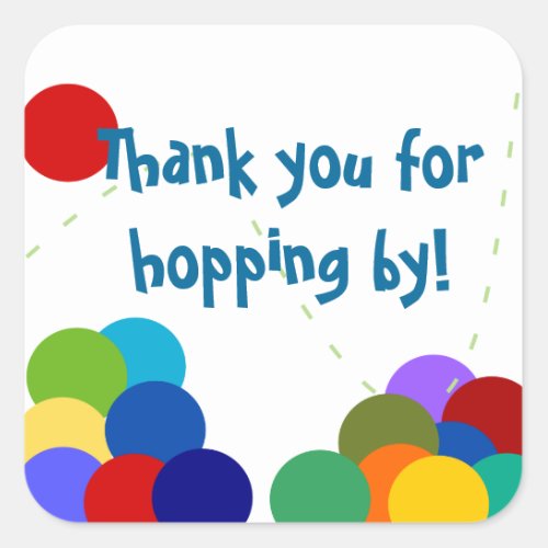 Bouncing Party Thank You Stickers