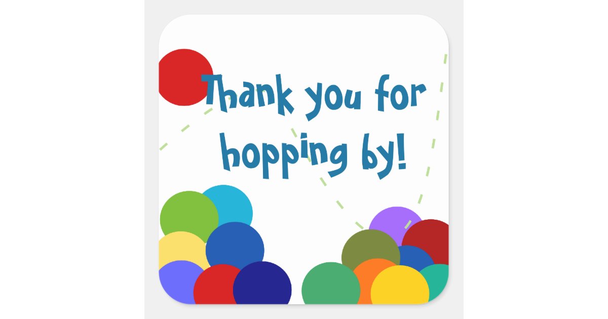 Bouncing Party Thank You Stickers | Zazzle