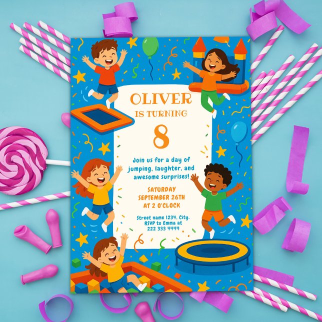 Bouncy Adventure Birthday Fiesta Invitation (Creator Uploaded)