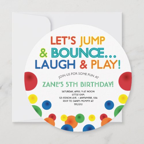 Bouncy Ball Birthday Circle Invitation