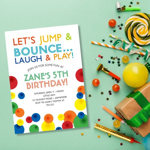 Bouncy Ball Birthday Invitation