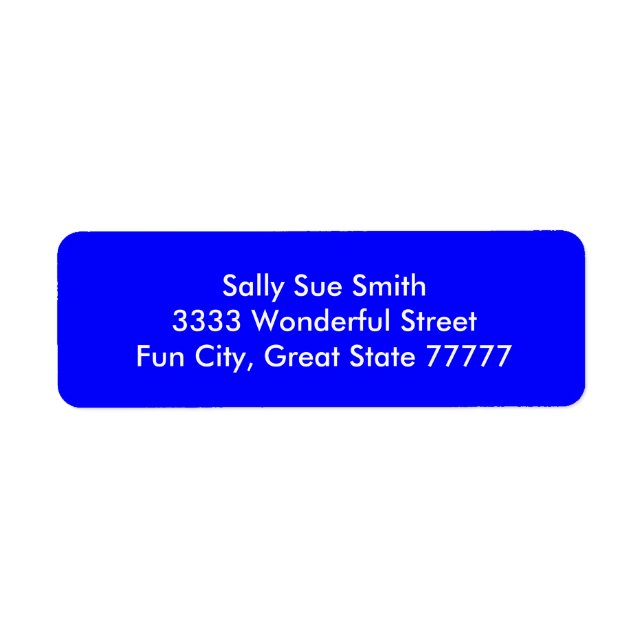 Bouncy Bright Blue Color Label (Front)