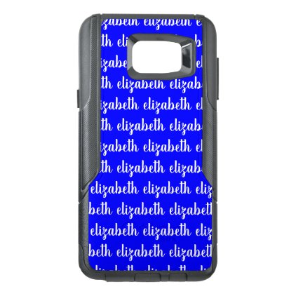 Bouncy Bright Blue Color White Name Text OtterBox Samsung Note 5 Case