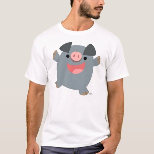 Bouncy Cartoon Pig T_shirt