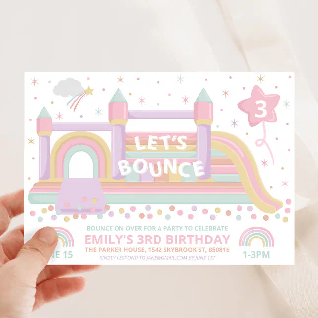 Bouncy Castle Birthday Invitation Zazzle