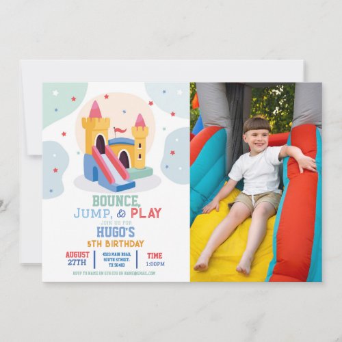 Bouncy Castle Birthday Party Jump Bounce House Invitation