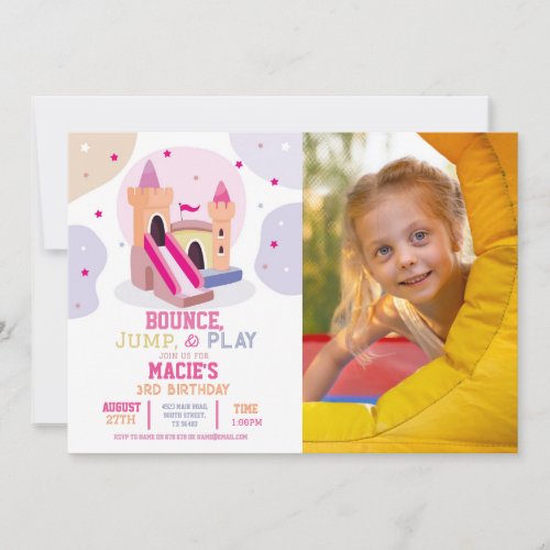 Bouncy Castle Birthday Party Photo Bounce House Invitation