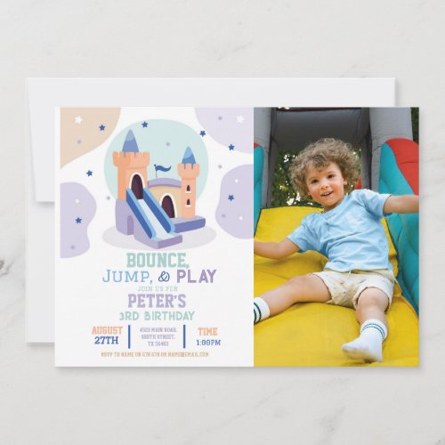 Bouncy Castle Birthday Photo Jump Bounce House Invitation