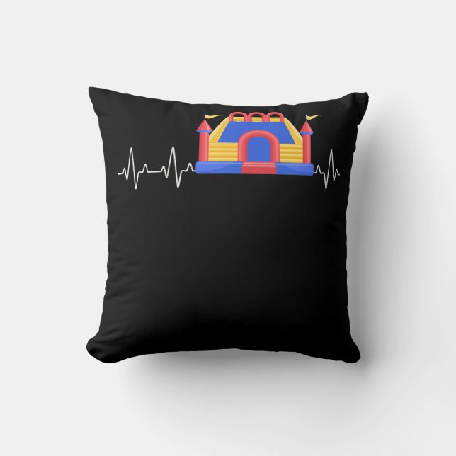 Bouncy castle Heartbeat Inflatable castle Throw Pillow (Front)