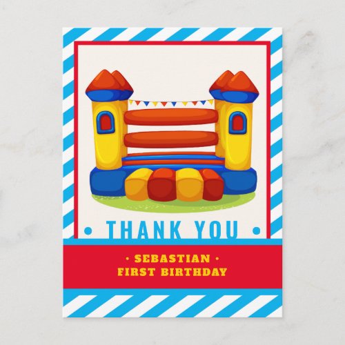 Bouncy house  birthday party thank you card