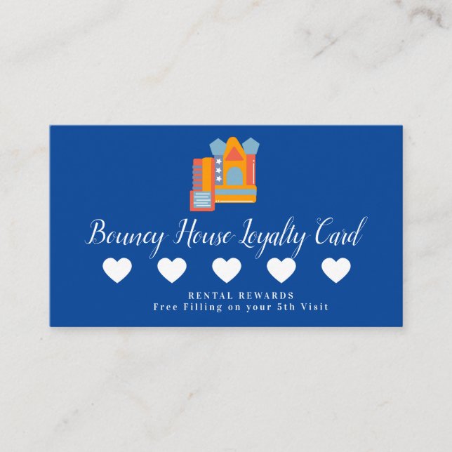 Bouncy House Jump  Hearts Loyalty  Business Card (Front)
