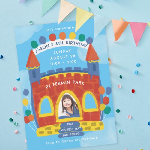 Bouncy House Kids Birthday Party Invitation