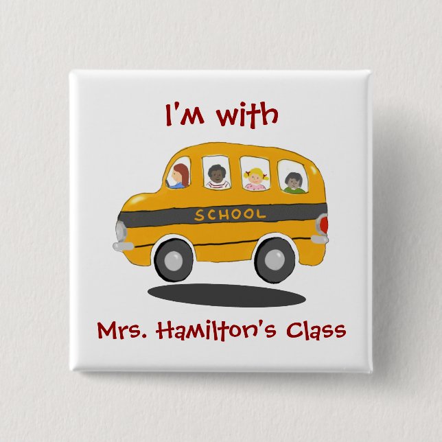 Bouncy School Bus Identification Button (Front)