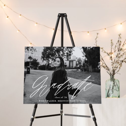 Bouncy Script Graduation Announcement Card Foam Board