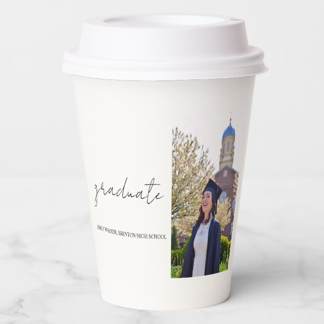 Bouncy Script Graduation  Paper Cups (Front)