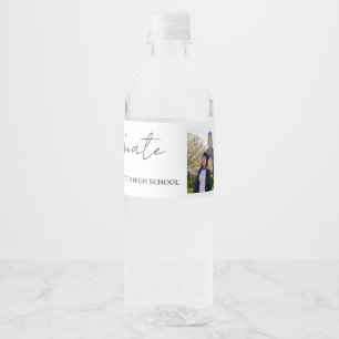 Bouncy Script Graduation  Water Bottle Label