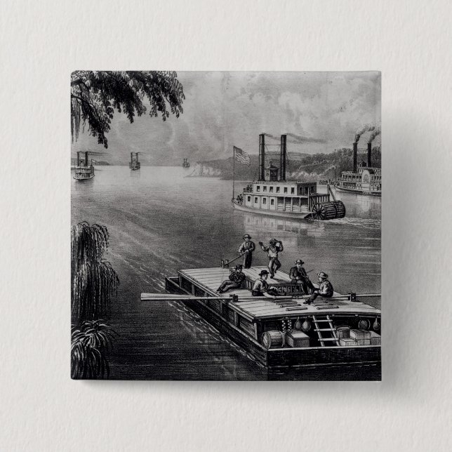 Bound Down the River Pinback Button (Front)