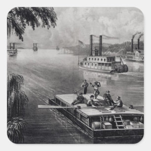 Bound Down the River Square Sticker