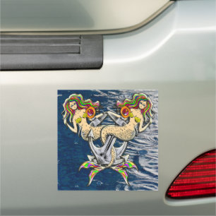 Bound Mermaid Nautical Car Magnet for Ocean Lovers