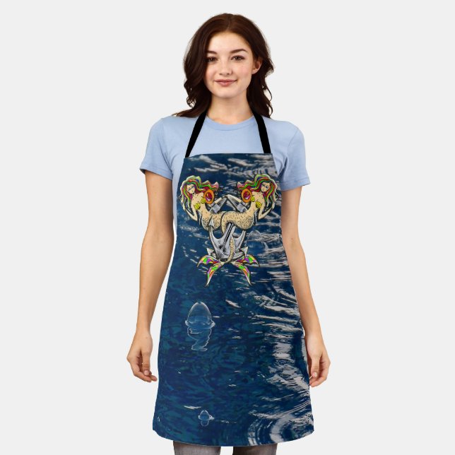 Bound Mermaids - Nautical Design for Ocean Lovers Apron (Worn)