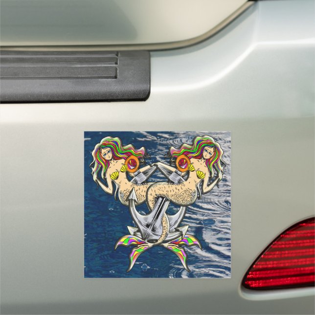 Bound Mermaids - Nautical Design for Ocean Lovers Car Magnet (In Situ)