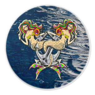 Bound Mermaids - Nautical Design for Ocean Lovers Ceramic Knob