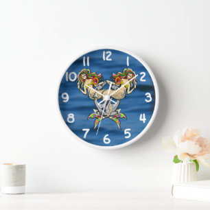 Bound Mermaids - Nautical Design for Ocean Lovers Clock