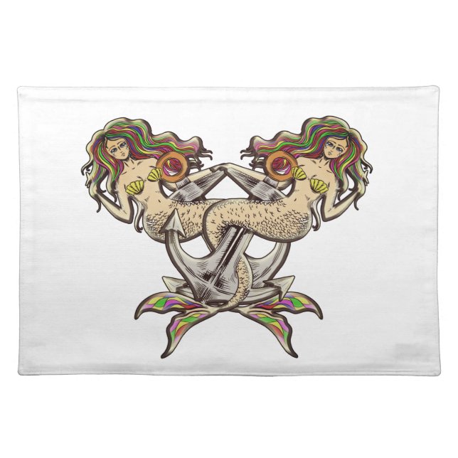 Bound Mermaids - Nautical Design for Ocean Lovers Cloth Placemat (Front)
