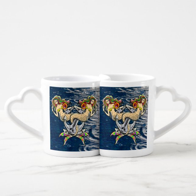 Bound Mermaids - Nautical Design for Ocean Lovers Coffee Mug Set (Front Nesting)