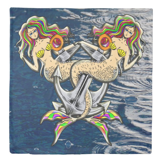 Bound Mermaids - Nautical Design for Ocean Lovers Duvet Cover (Front)