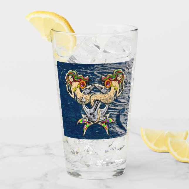 Bound Mermaids - Nautical Design for Ocean Lovers Glass (Front Ice)