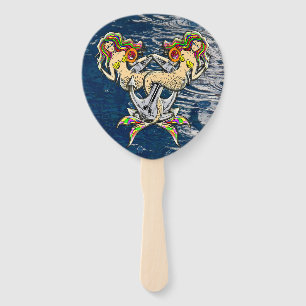 Bound Mermaids - Nautical Design for Ocean Lovers Hand Fan