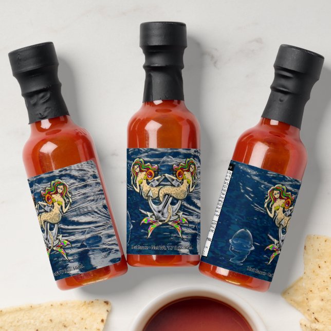 Bound Mermaids - Nautical Design for Ocean Lovers Hot Sauces (Laydown)