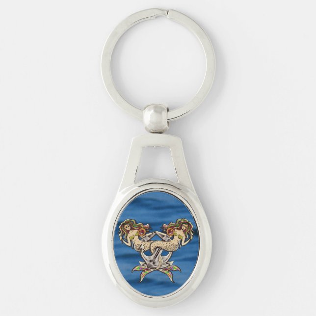 Bound Mermaids - Nautical Design for Ocean Lovers Keychain (Front)