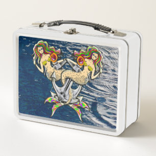 Bound Mermaids - Nautical Design for Ocean Lovers Metal Lunch Box